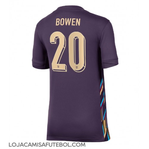 Camisa de Futebol Inglaterra Jarrod Bowen #20 Equipamento Secundário Mulheres Europeu 2024 Manga Curta